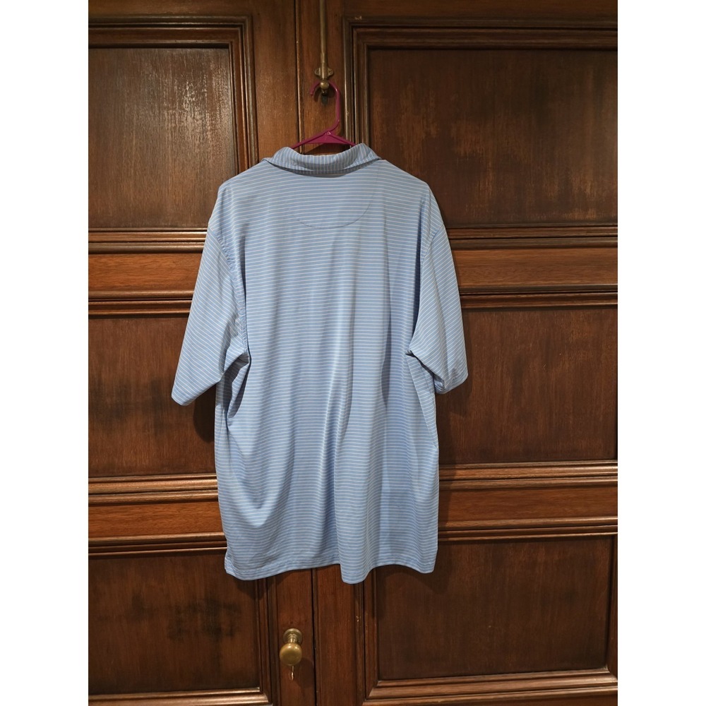Donald Ross XL Blue Striped Polo Shirt Crazy Horse Logo - Picture 4 of 4